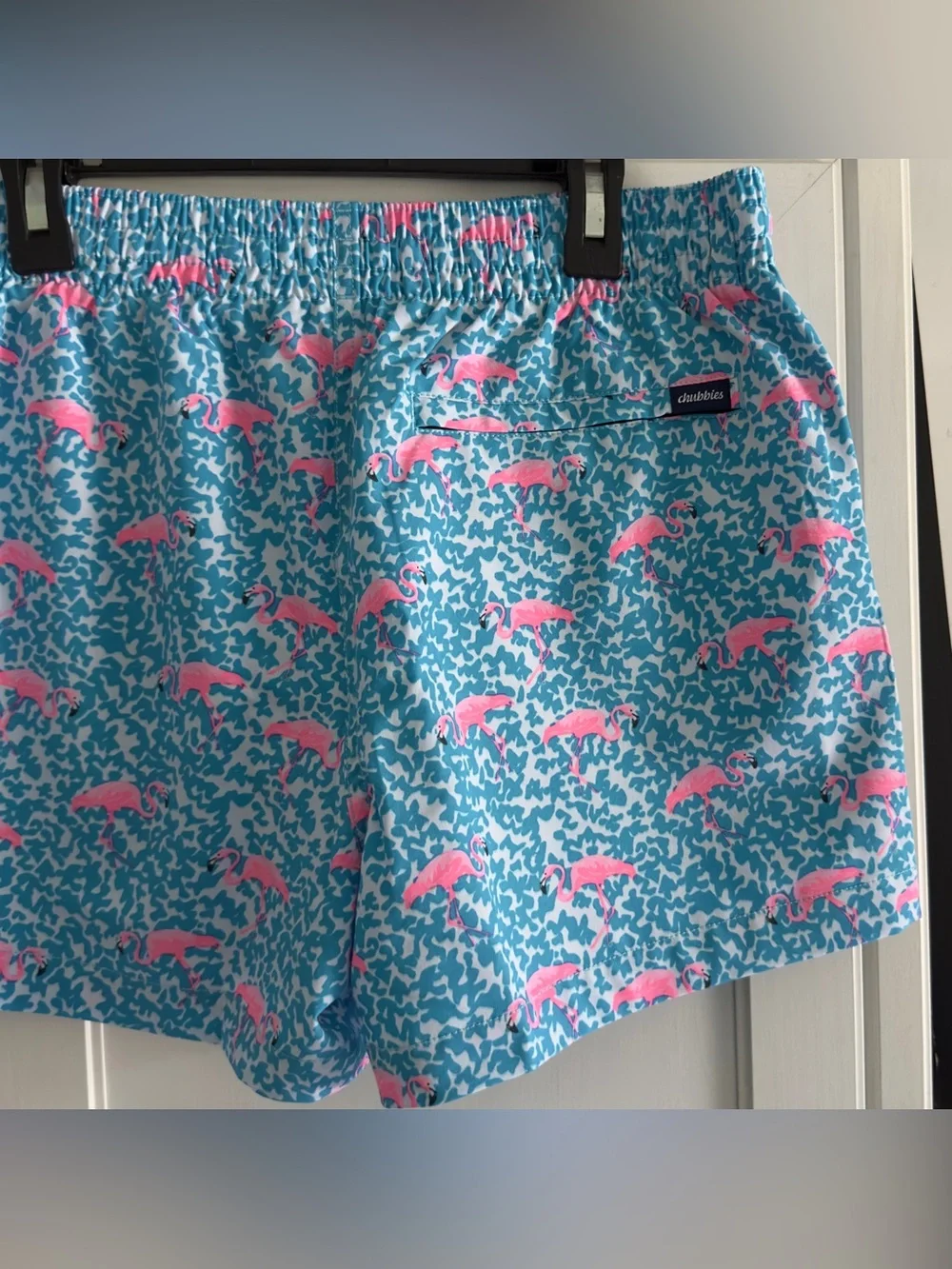 Chubbies The Domingos Are For Flamingos Shorties Classic Swim Trunk Size Medium